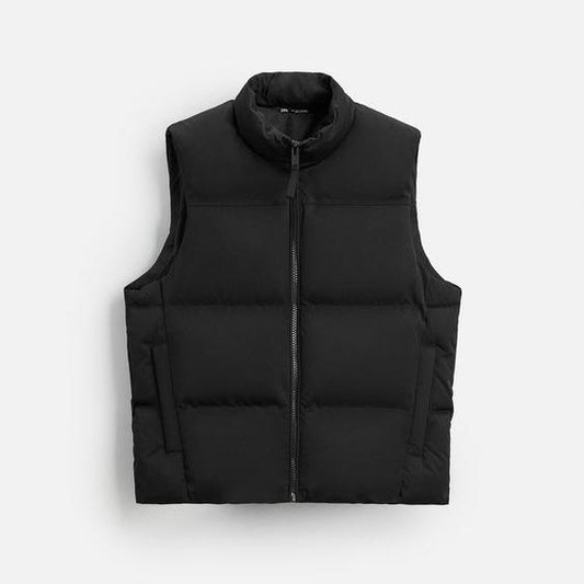 BLACK SLEEVELESS DOWN JACKET