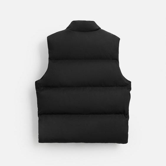 BLACK SLEEVELESS DOWN JACKET
