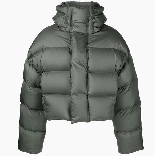 Green high-neck down jacket