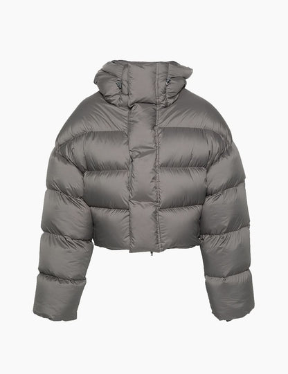 Gray high-neck down jacket