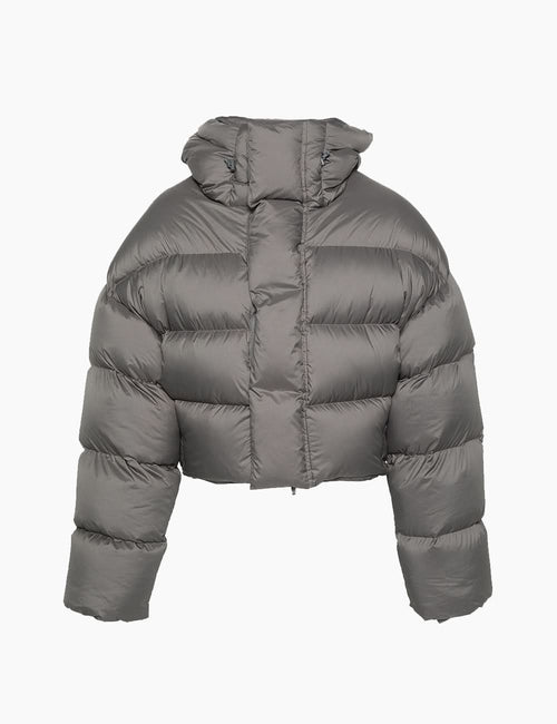 Gray high-neck down jacket