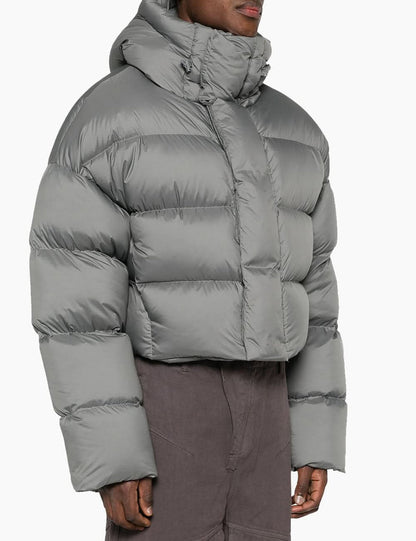 Gray high-neck down jacket