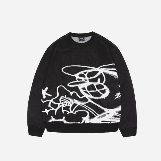 C.R.E.A.M KNIT CREWNECK - BLACK